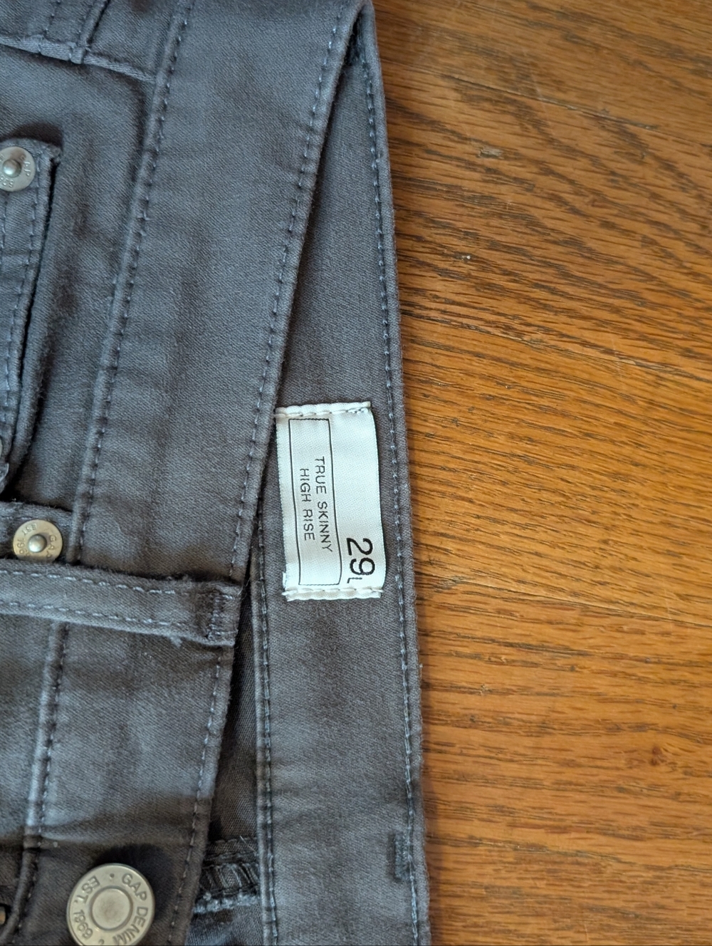 GAP True Skinny High Rise Women's Jeans - Gray, Size 29 Long